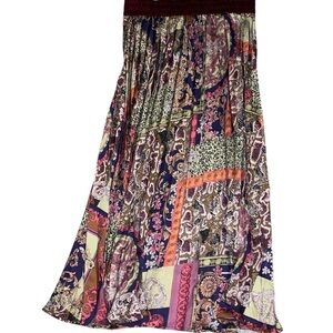 CQ by CQ Patchwork Pleated Maxi Skirt